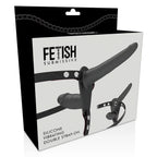FETISH SUBMISSIVE HARNESS - SCHWARZER VIBRATOR MIT DOPPELPENETRATION - Vanelion Paradise