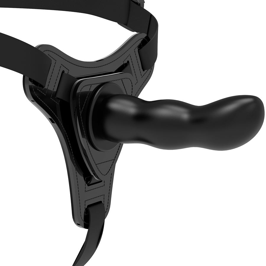 FETISH SUBMISSIVE HARNESS - SCHWARZES SILIKON G-SPOT 16 CM