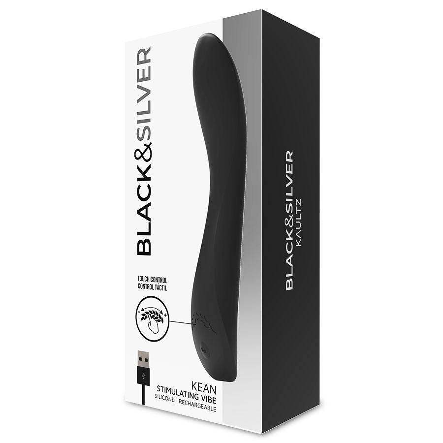 Black Silver Kean Vibrator – Luxus Touch-Steuerung & Silikon, USB, 10 Modi - Vanelion Paradise