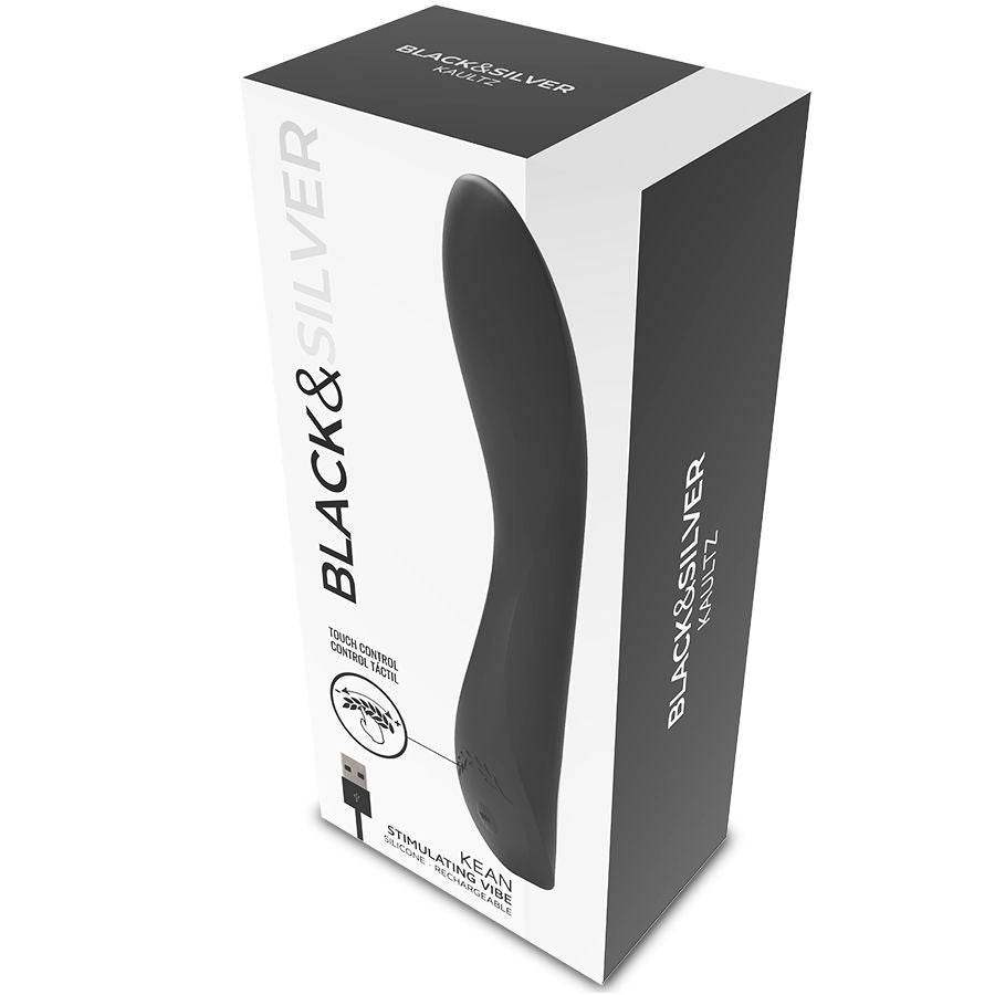 Black Silver Kean Vibrator – Luxus Touch-Steuerung & Silikon, USB, 10 Modi - Vanelion Paradise
