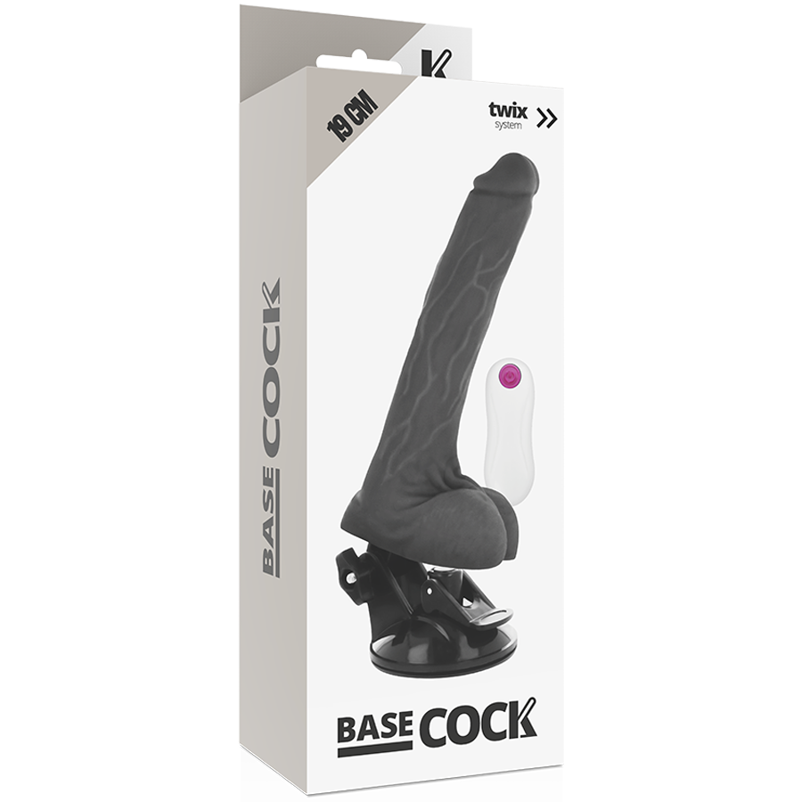 BASECOCK - REALISTISCHER VIBRATOR MIT FERNBEDIENUNG NATÜRLICH 19 CM -O- 4 CM