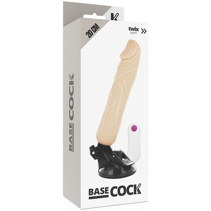 BASECOCK - REALISTISCHER NATÜRLICHER FERNBEDIENUNGSVIBRATOR 20 CM -O- 4 CM