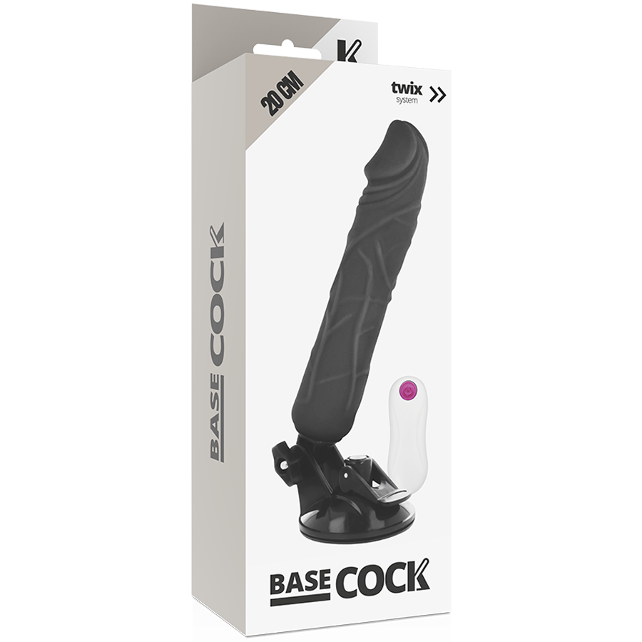 BASECOCK - REALISTISCHER NATÜRLICHER FERNBEDIENUNGSVIBRATOR 20 CM -O- 4 CM