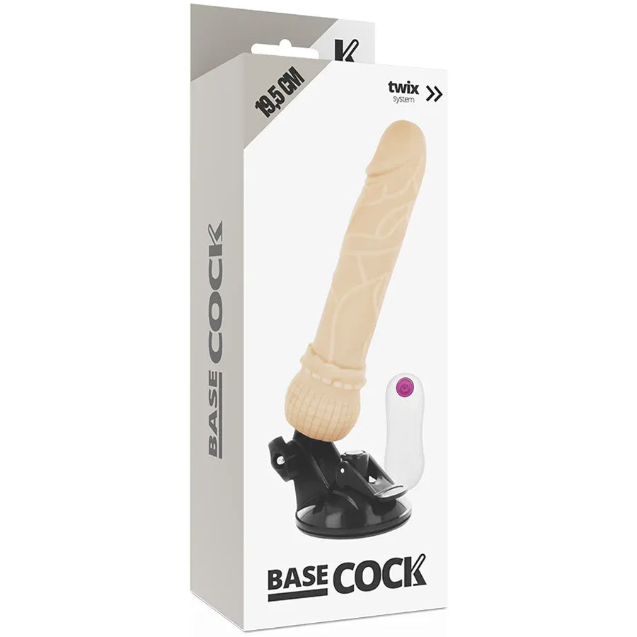 BASECOCK - REALISTISCHER NATÜRLICHER FERNBEDIENUNGSVIBRATOR 19.5 CM -O- 4 CM - Vanelion Paradise