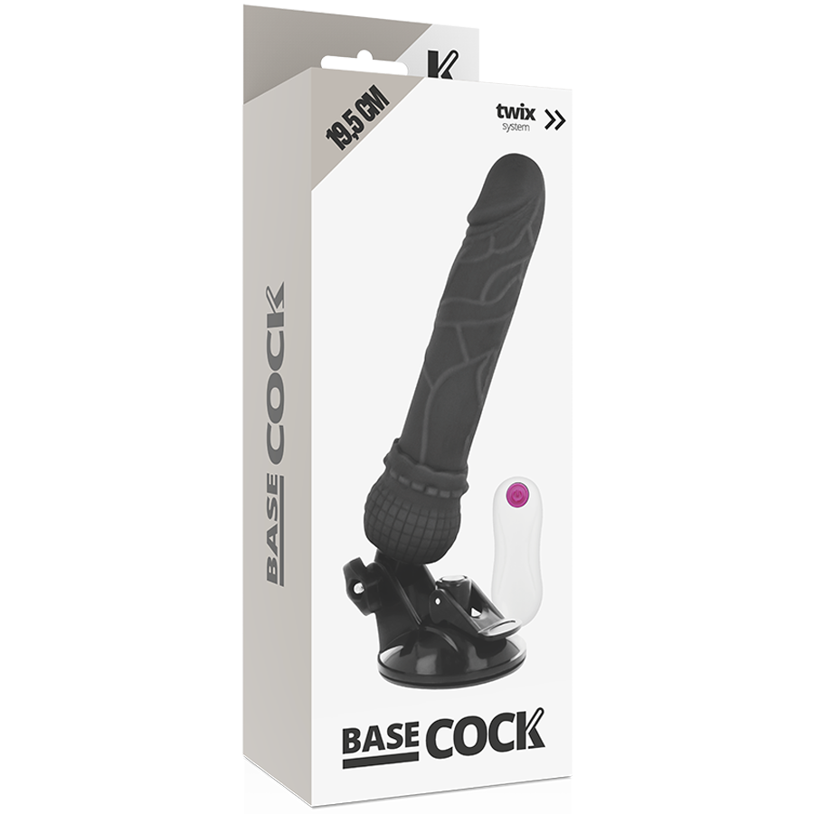 BASECOCK - REALISTISCHER NATÜRLICHER FERNBEDIENUNGSVIBRATOR 19.5 CM -O- 4 CM