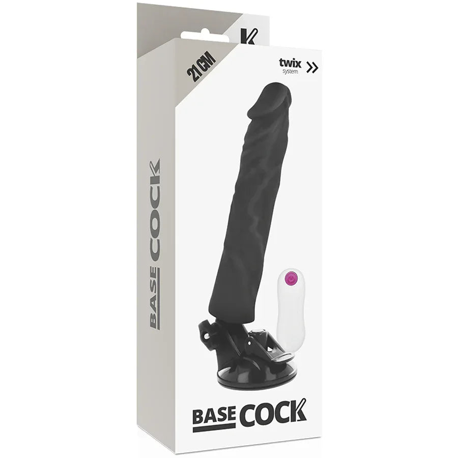 BASECOCK - REALISTISCHER VIBRATOR MIT FERNBEDIENUNG NATURWEISS 21 CM -O- 4 CM - Vanelion Paradise