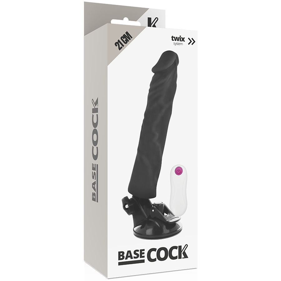 BASECOCK - REALISTISCHER VIBRATOR MIT FERNBEDIENUNG NATURWEISS 21 CM -O- 4 CM