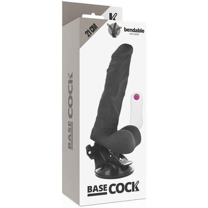 BASECOCK - ARTIKULIERBARER VIBRATOR NATÜRLICH MIT FERNBEDIENUNG 21 CM -O- 5 CM