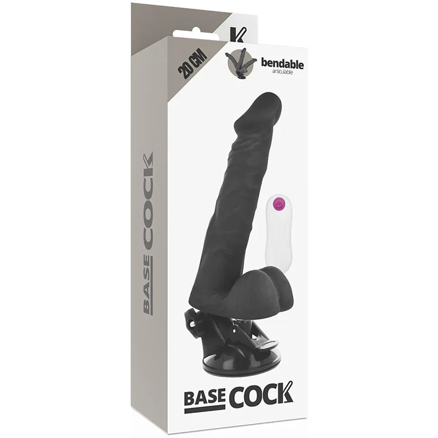 BASECOCK - ARTIKULIERBARER VIBRATOR NATÜRLICH FERNBEDIENUNG 20 CM -O- 4.5 CM - Vanelion Paradise