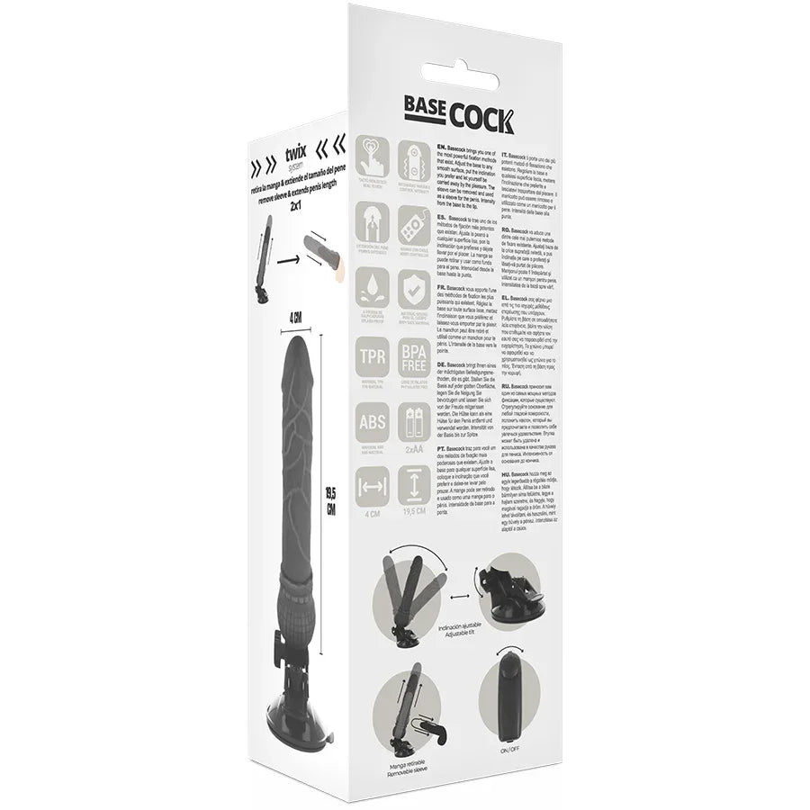 BASECOCK - REALISTISCHER VIBRATOR MIT FERNBEDIENUNG NATÜRLICHER 19.5 CM -O- 4 CM - Vanelion Paradise