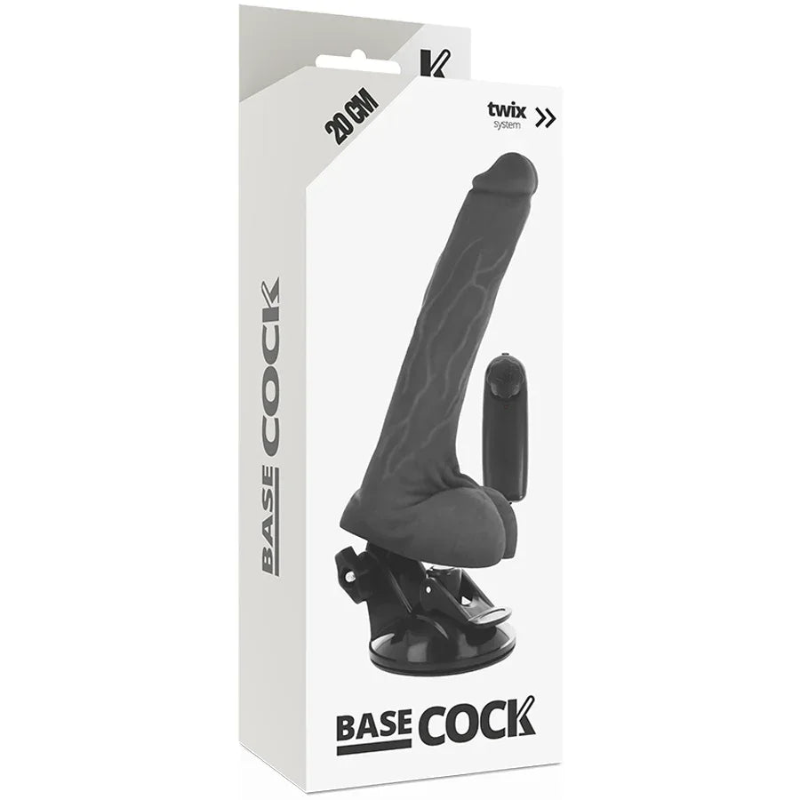 BASECOCK - REALISTISCHER VIBRATOR MIT FERNBEDIENUNG MIT HODEN 20 CM -O- 4 CM - Vanelion Paradise