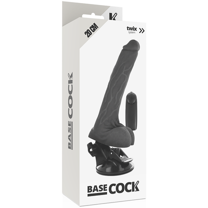 BASECOCK - REALISTISCHER VIBRATOR MIT FERNBEDIENUNG MIT HODEN 20 CM -O- 4 CM