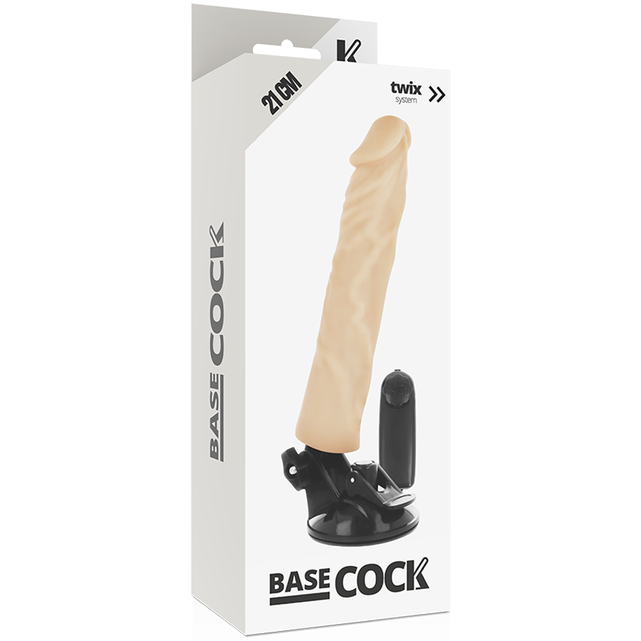 BASECOCK - REALISTISCHER VIBRATOR MIT FERNBEDIENUNG NATÜRLICHER 21 CM -O- 4 CM