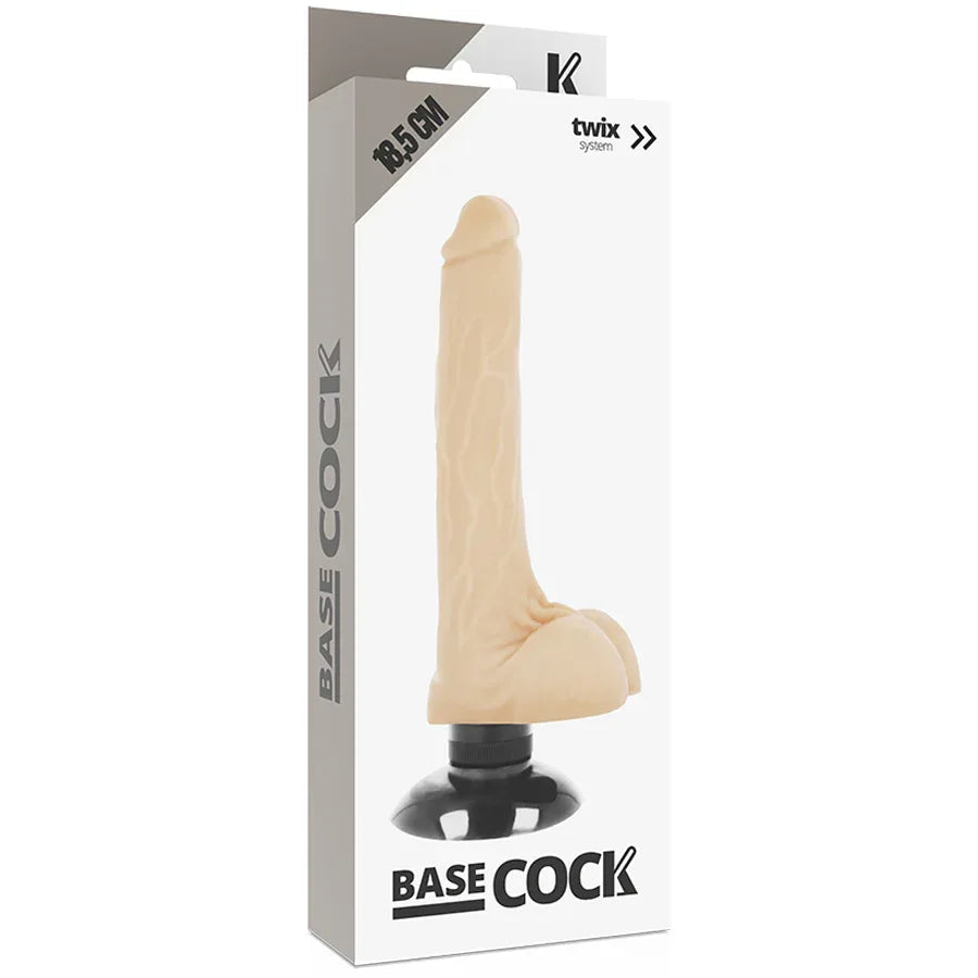 BASECOCK - REALISTISCHER VIBRATOR 2-1 NATÜRLICH 18.5 CM -O- 4 CM - Vanelion Paradise