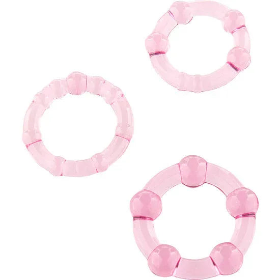 SEVEN CREATIONS - SET AUS DREI ROSA PENISRINGEN - Vanelion Paradise