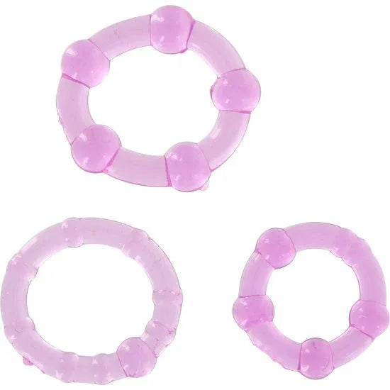 SEVEN CREATIONS - SET AUS DREI LILA PENISRINGEN - Vanelion Paradise