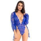 LEG AVENUE - TEDDY UND ROBE BLAU S - Vanelion Paradise