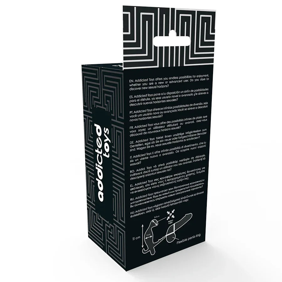 ADDICTED TOYS - ANALPLUG MIT DOPPELTEM PENISRING UND HODEN SCHWARZ - Vanelion Paradise