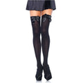 LEG AVENUE - SCHWARZE NYLON-OBERTEILHÖCHSE MIT SCHWARZER SCHLEIFE, EINE GRÖSSE - Vanelion Paradise