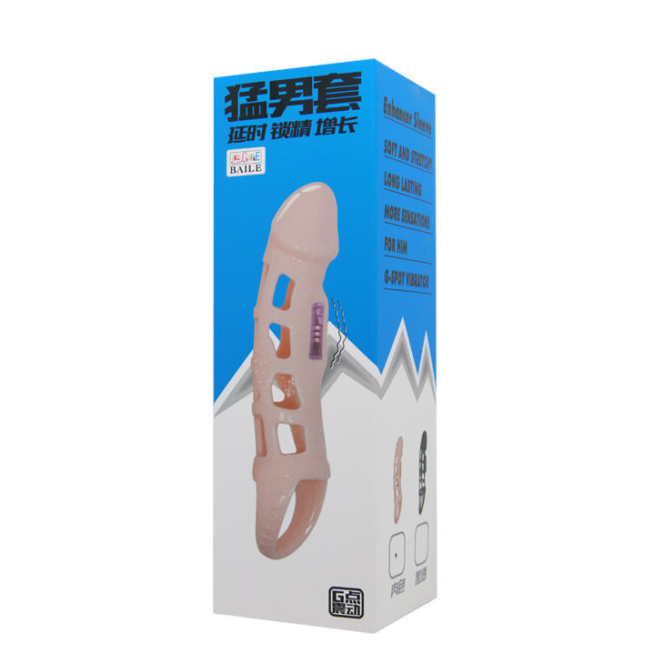 BAILE - PENIS EXTENDER COVER MIT VIBRATION UND NATÜRLICHEM GURT 13.5 CM