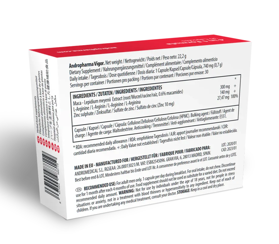 ANDROPHARMA VIGOR - LIBIDO ERHÖHENDES ERGÄNZUNGSMITTEL - Vanelion Paradise