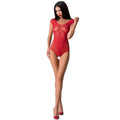 PASSION BS064 Bodystocking Schwarz – Netz & Spitze, Schrittöffnung - Vanelion Paradise