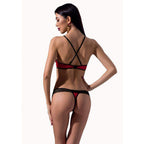PASSION - BIKINI FEMME ROUGE ÉCARLATE ET NOIR S/M - Vanelion Paradise