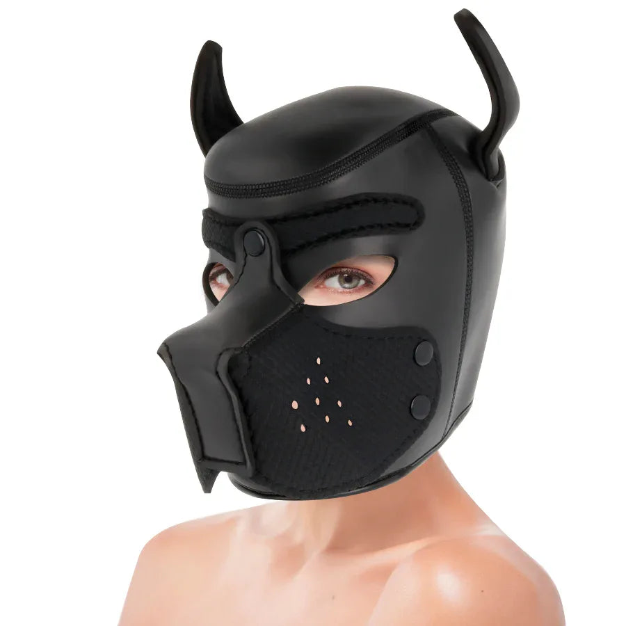 DARKNESS - NEOPREN-HUNDEMASKE MIT ABNEHMBARER MAULE L - Vanelion Paradise