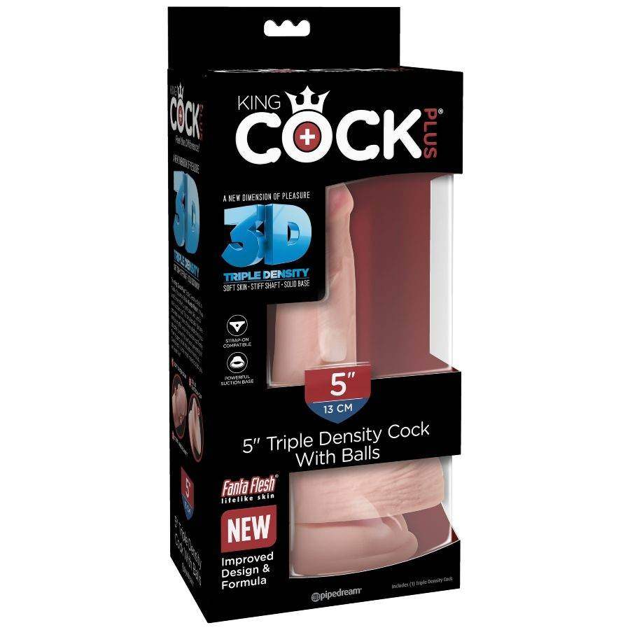 KING COCK - TRIPLE DENSITY DILDO 13 CM MIT HODEN - Vanelion Paradise