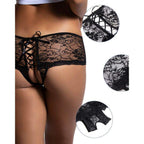 QUEEN LINGERIE - BLUMENSPITZENHÖSCHE MIT RÜCKENÖFFNUNG S/M - Vanelion Paradise