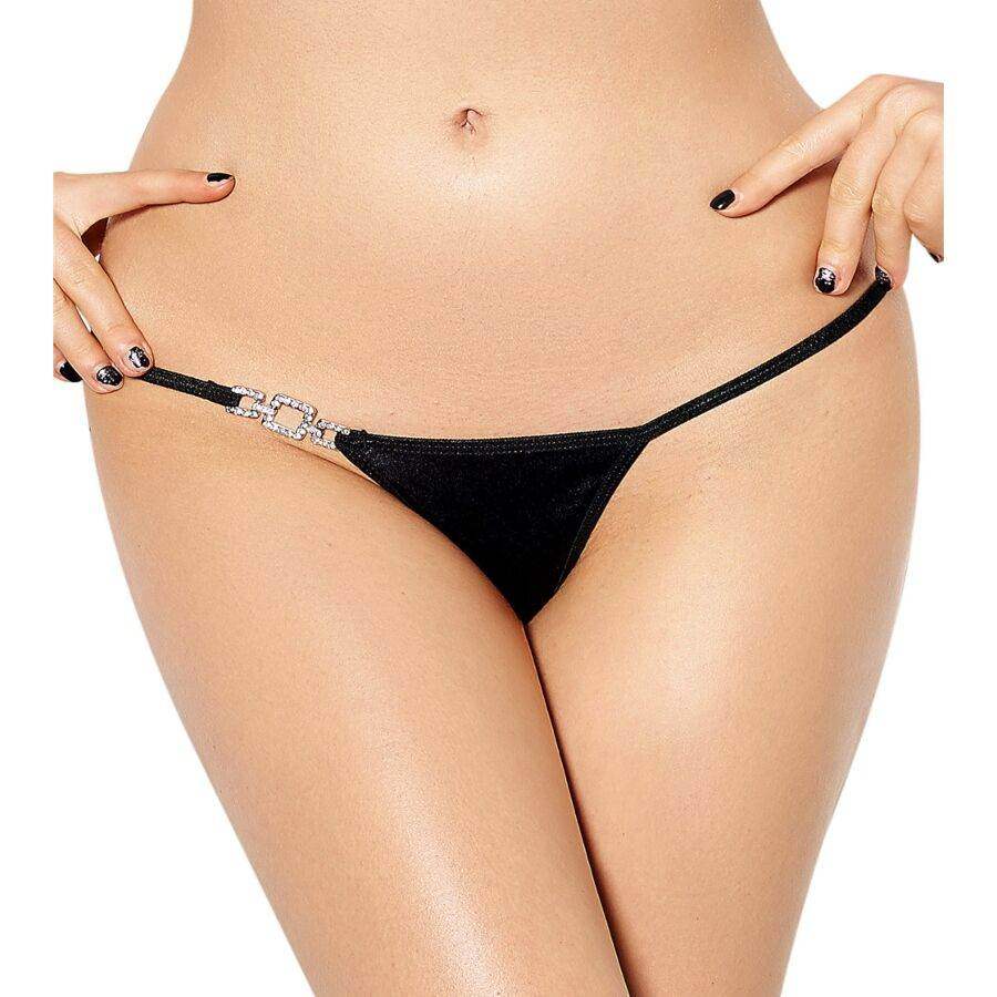 QUEEN LINGERIE - THONG MIT GLNZENDER VERZIERUNG S/M - Vanelion Paradise