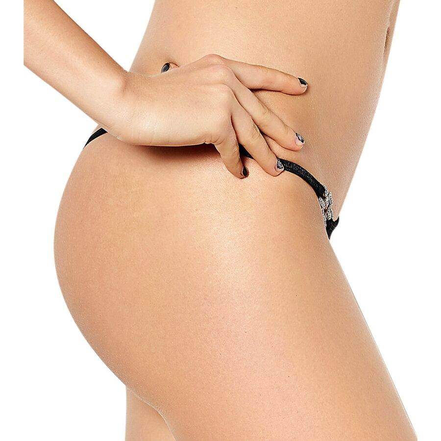 QUEEN LINGERIE - THONG MIT GLNZENDER VERZIERUNG S/M - Vanelion Paradise
