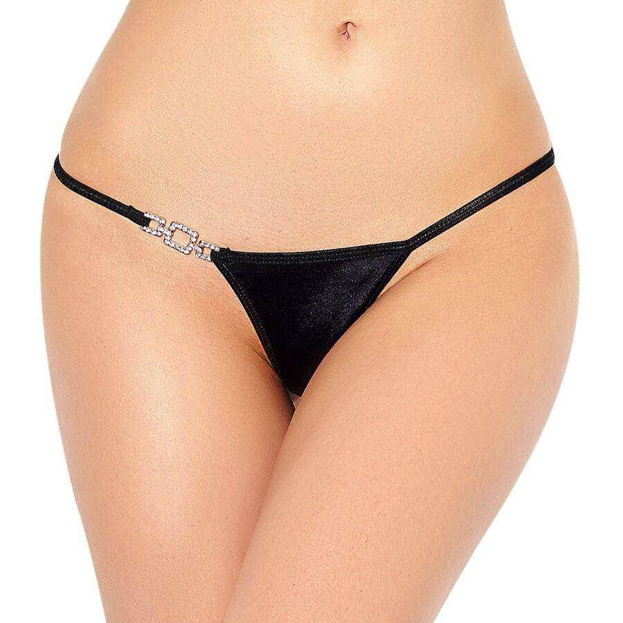 QUEEN LINGERIE - THONG MIT GLNZENDER VERZIERUNG S/M - Vanelion Paradise