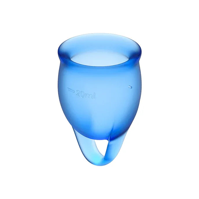 SATISFYER - FEEL CONFIDENT MENSTRUAL CUP DUNKELBLAU 15 + 20 ML - Vanelion Paradise