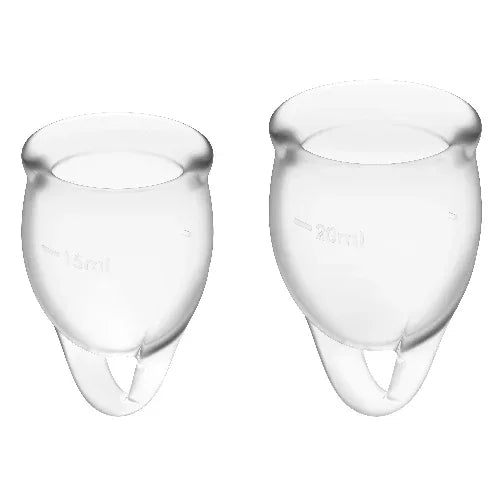 SATISFYER - FEEL CONFIDENT MENSTRUAL CUP DUNKELBLAU 15 + 20 ML - Vanelion Paradise