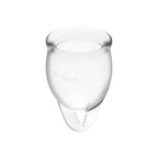 SATISFYER - FEEL CONFIDENT MENSTRUAL CUP DUNKELBLAU 15 + 20 ML - Vanelion Paradise