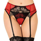 QUEEN LINGERIE - THONG MIT SCHWARZEM SPITZENSTRUMPFSTUMPF S/M - Vanelion Paradise