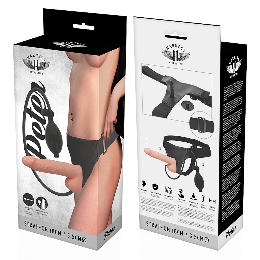 HARNESS ATTRACTION - RNES PETER MIT AUFBLASBAREM PENIS 18 CM -O- 3.5 CM