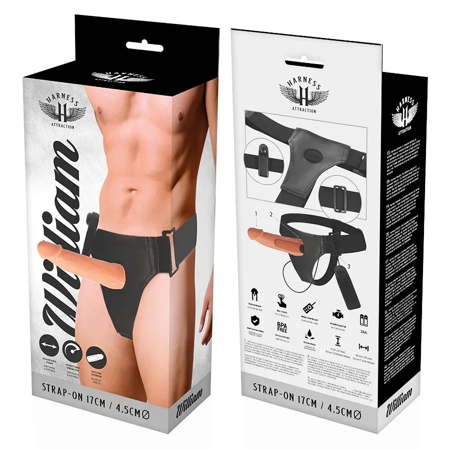 HARNESS ATTRACTION - WILLIAN HOLLOW RNES MIT VIBRATOR 17 CM -O- 4.5 CM - Vanelion Paradise