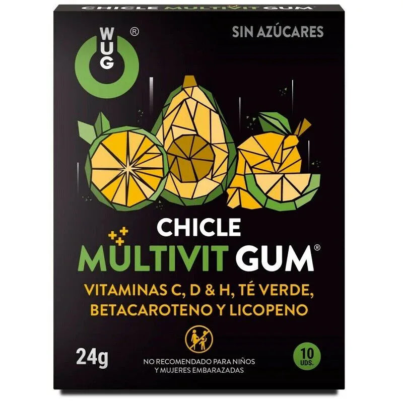 WUG GUM - MULTIVIT VITAMIN C, H, D, BETA-CAROTENE, LYCOPENE AND GREEN TEA 10 UNITS - Vanelion Paradise