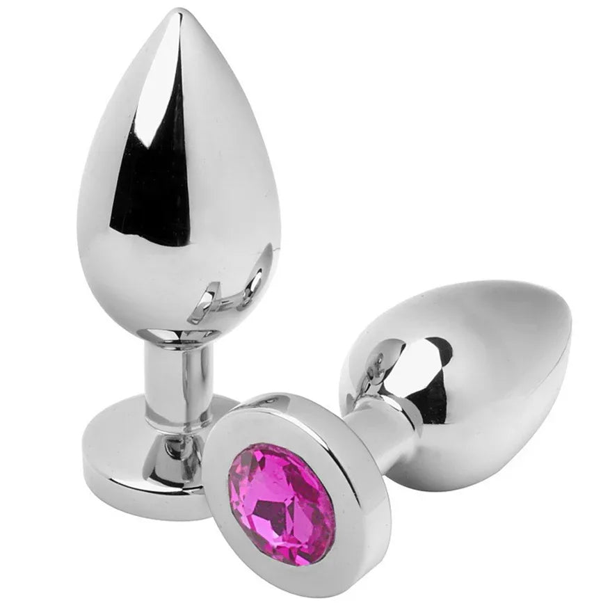 METAL HARD - ANALSTECKER DIAMANT ROSA MITTEL 7,62 CM - Vanelion Paradise