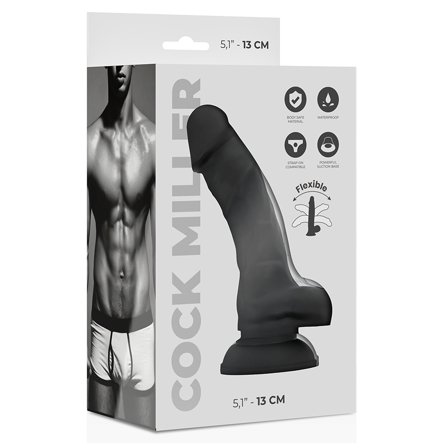 COCK MILLER - SILIKON DICHTE COCKSIL ARTIKULIERBAR SCHWARZ 13 CM