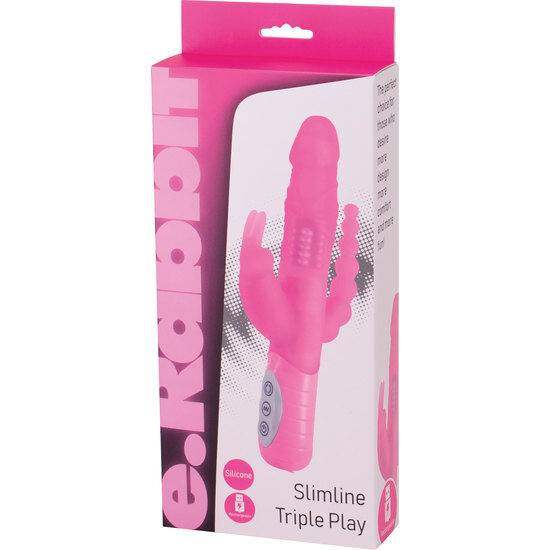 SEVEN CREATIONS - E RABBIT SLIMINE TRIPLE PLAY TRIPLE STIMULATION VIBRATOR ROSA - Vanelion Paradise