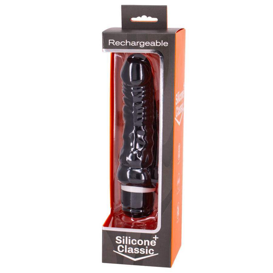 SEVEN CREATIONS - SCHWARZER WIEDERAUFLADBARER VIBRATOR 7V 18 CM MODELL 2 - Vanelion Paradise