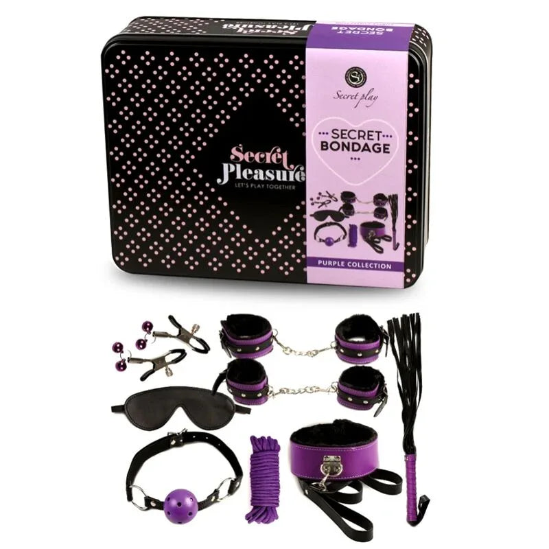 SECRETPLAY - BDSM SET 8PCS PURBLE / BLACK. - Vanelion Paradise