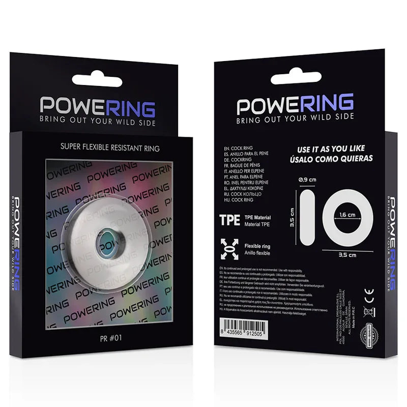 POWERING - SUPER FLEXIBLER UND WIDERSTANDSFÄHIGER PENISRING 3,5 CM KLAR - Vanelion Paradise