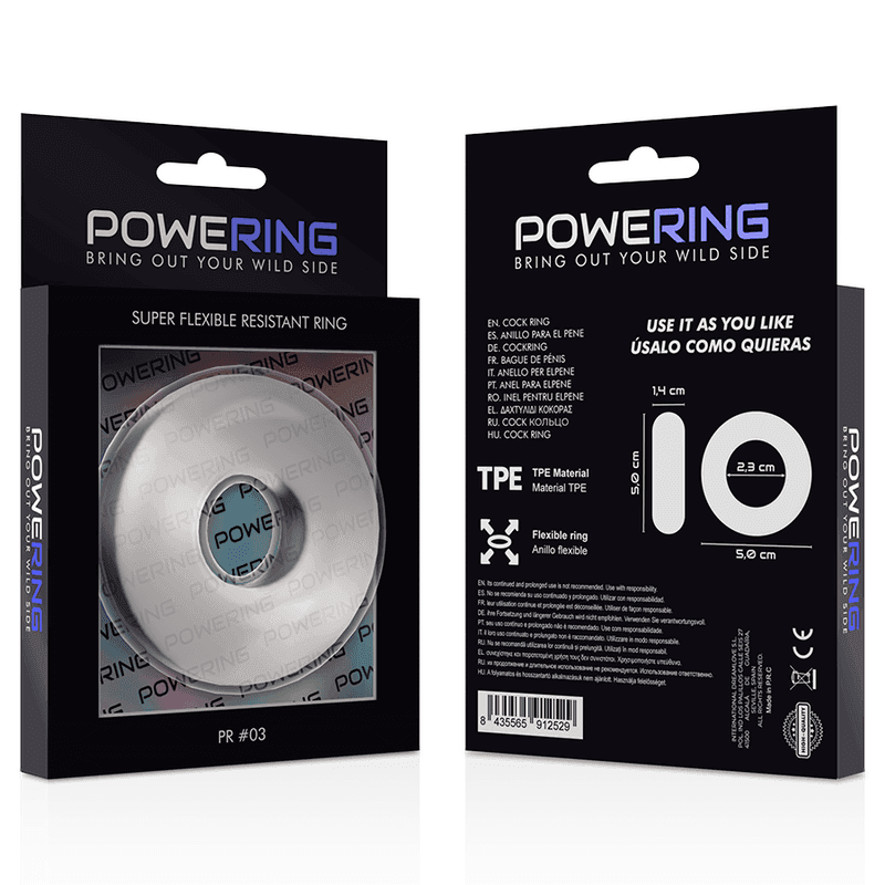 POWERING - SUPER FLEXIBLER UND WIDERSTANDSFÄHIGER PENISRING 5CM PR03 KLAR - Vanelion Paradise
