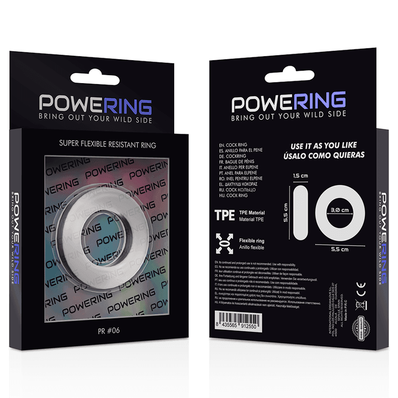 POWERING - SUPER FLEXIBLER UND WIDERSTANDSFÄHIGER PENISRING 5,5 CM PR06 KLAR - Vanelion Paradise
