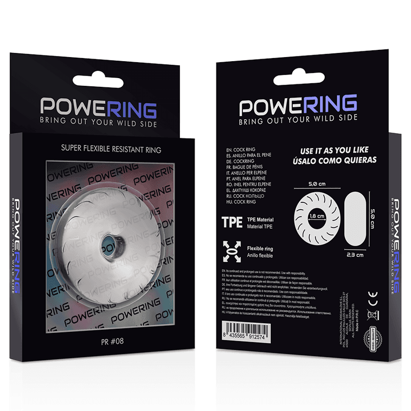 POWERING - SUPER FLEXIBLER UND WIDERSTANDSFÄHIGER PENISRING 5CM PR08 KLAR - Vanelion Paradise