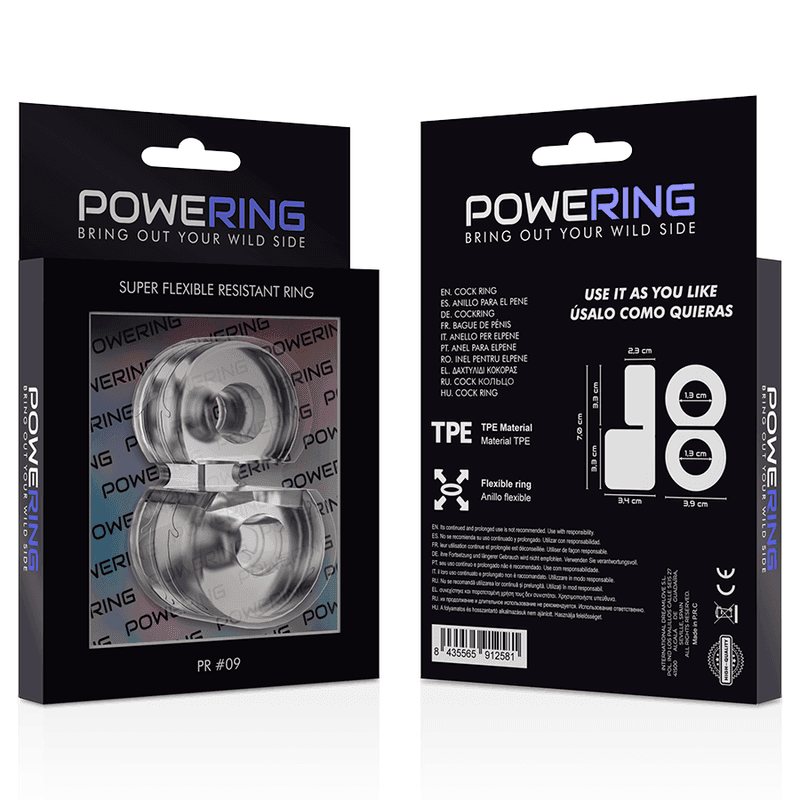 POWERING - SUPER FLEXIBLER UND WIDERSTANDSFÄHIGER DOPPEL-PENISRING PR09 KLAR - Vanelion Paradise